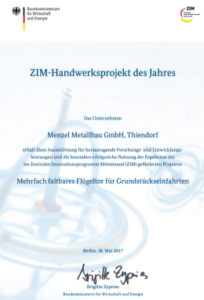 ZIM-Projekt des Jahres – Menzel Metallbau GmbH | Tauscha | Dresden